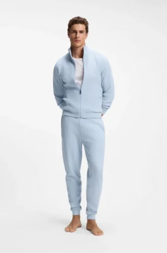 Cotton-blend sweatpants with waffle structure