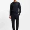 Cotton-blend sweatpants with waffle structure