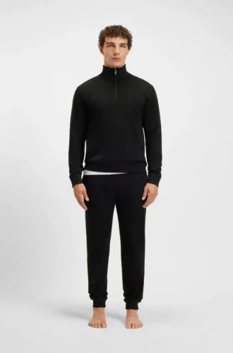 Cotton-blend sweatpants with waffle structure
