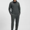 Cotton-blend sweatpants with waffle structure