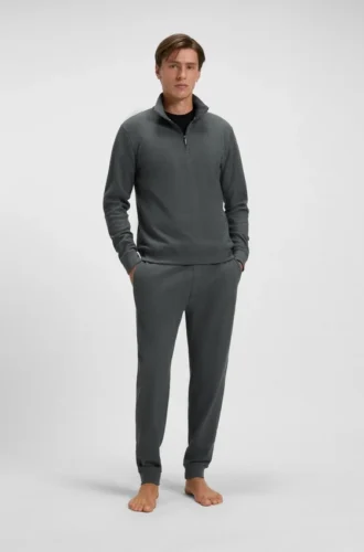 Cotton-blend sweatpants with waffle structure