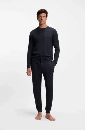Cotton-blend sweatpants with waffle structure