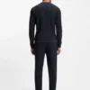 Cotton-blend sweatpants with waffle structure