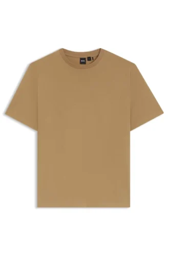 Cotton-blend T-shirt with bubble-jacquard structure