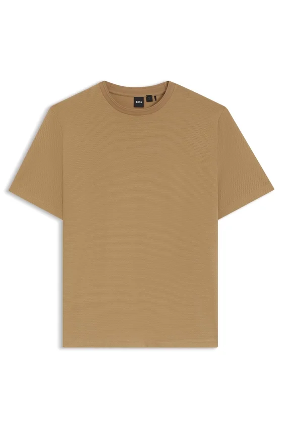 Cotton-blend T-shirt with bubble-jacquard structure Cotton-blend T-shirt with bubble-jacquard structure