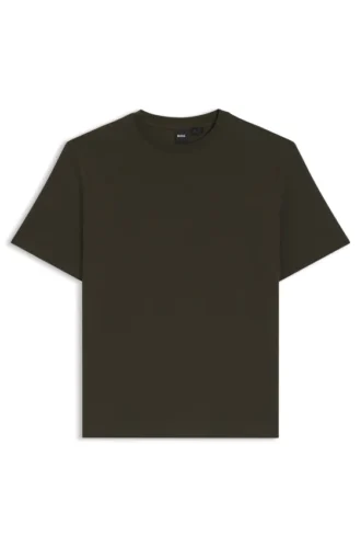 Cotton-blend T-shirt with bubble-jacquard structure