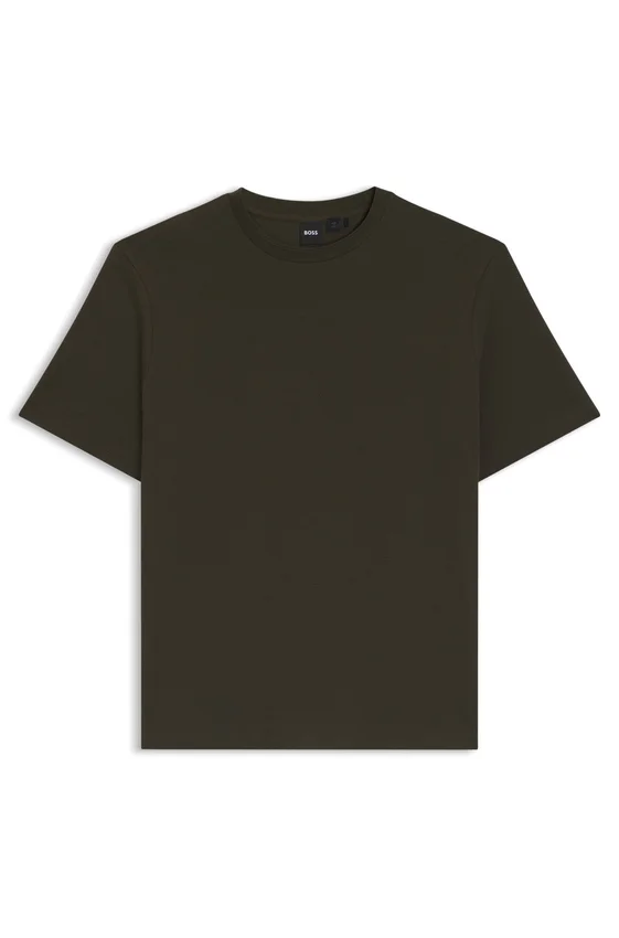 Cotton-blend T-shirt with bubble-jacquard structure Cotton-blend T-shirt with bubble-jacquard structure