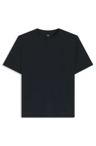 Cotton-blend T-shirt with bubble-jacquard structure