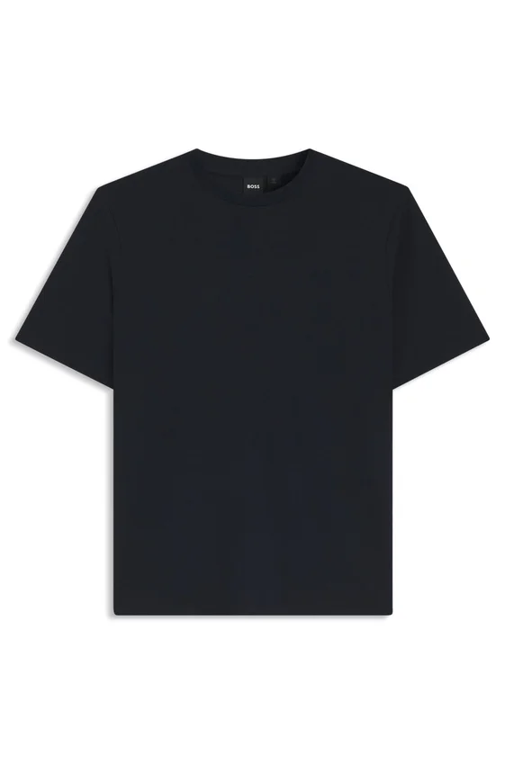 Cotton-blend T-shirt with bubble-jacquard structure Cotton-blend T-shirt with bubble-jacquard structure