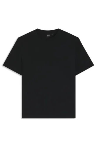 Cotton-blend T-shirt with bubble-jacquard structure
