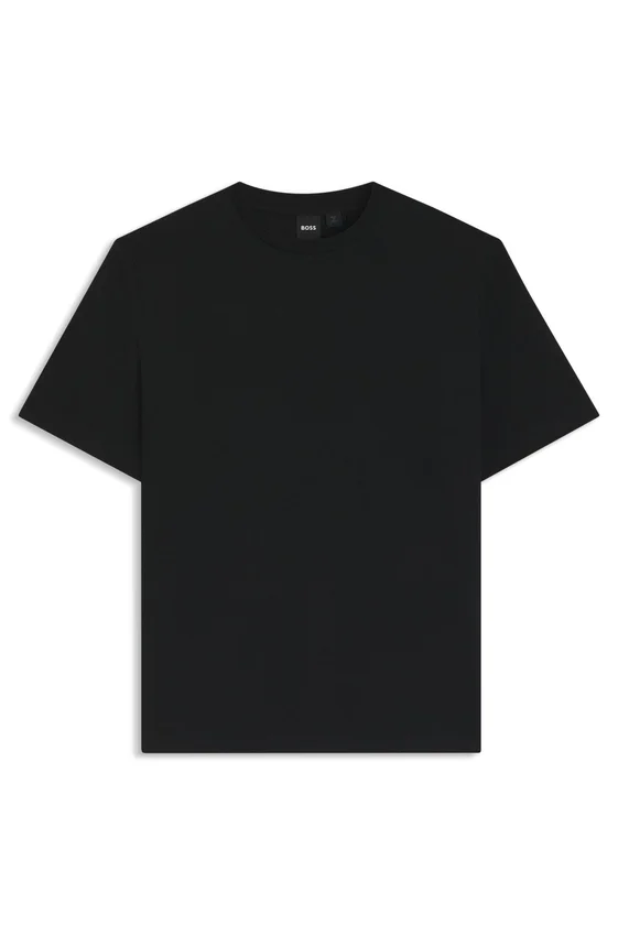 Cotton-blend T-shirt with bubble-jacquard structure Cotton-blend T-shirt with bubble-jacquard structure