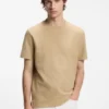Cotton-blend T-shirt with creased effect