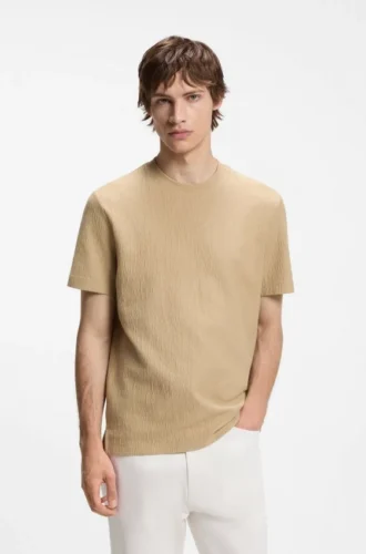 Cotton-blend T-shirt with creased effect
