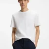 Cotton-blend T-shirt with creased effect