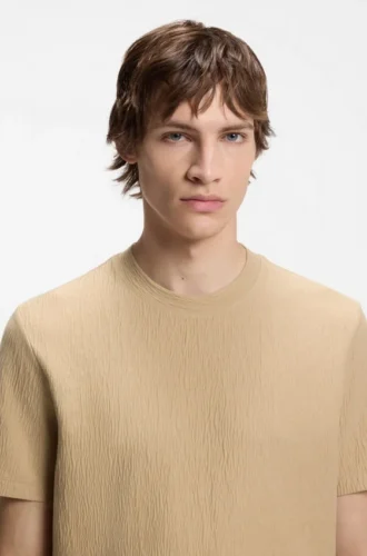 Cotton-blend T-shirt with creased effect
