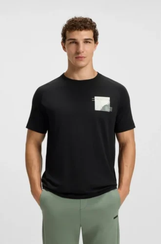 Cotton-blend T-shirt with decorative reflective accents