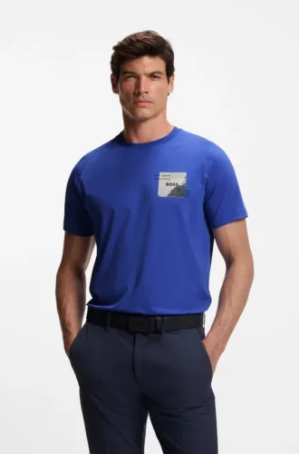 Cotton-blend T-shirt with decorative reflective accents