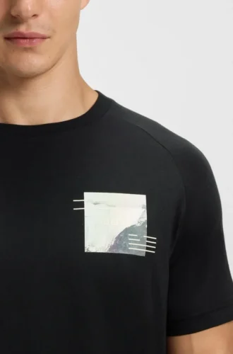 Cotton-blend T-shirt with decorative reflective accents