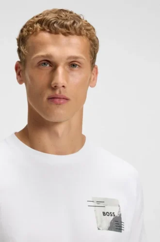 Cotton-blend T-shirt with decorative reflective accents