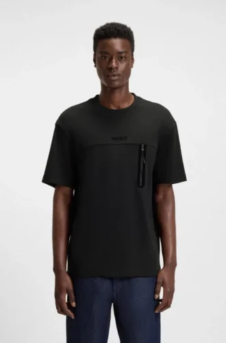 Cotton-blend T-shirt with decorative reflective details