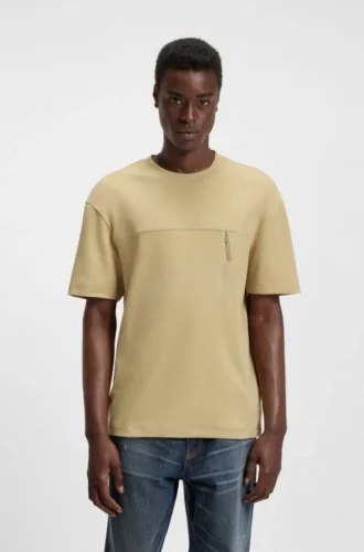 Cotton-blend T-shirt with decorative reflective details