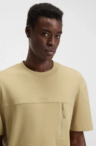 Cotton-blend T-shirt with decorative reflective details