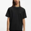 Cotton-blend T-shirt with drop-needle stripe