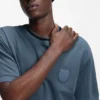 Cotton-blend T-shirt with drop-needle stripe