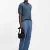 Cotton-blend T-shirt with drop-needle stripe