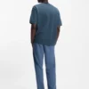 Cotton-blend T-shirt with drop-needle stripe