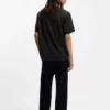 Cotton-blend T-shirt with drop-needle stripe