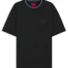 Cotton-blend T-shirt with drop-needle stripe