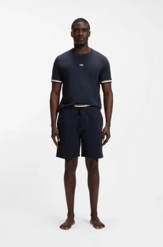Cotton-blend T-shirt with logo and signature stripes
