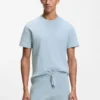 Cotton-blend T-shirt with waffle structure