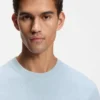 Cotton-blend T-shirt with waffle structure