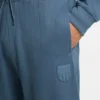 Cotton-blend tracksuit bottoms with drop-needle stripe