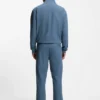 Cotton-blend tracksuit bottoms with drop-needle stripe