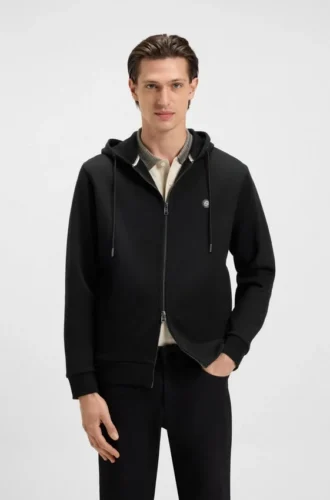 Cotton-blend zip-up hoodie with Double B monogram Cotton-blend zip-up hoodie with Double B monogram