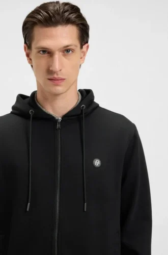 Cotton-blend zip-up hoodie with Double B monogram Cotton-blend zip-up hoodie with Double B monogram