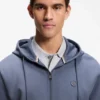 Cotton-blend zip-up hoodie with Double B monogram