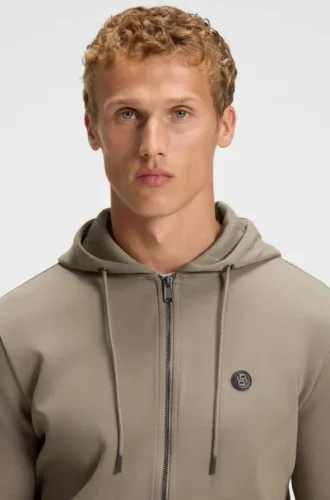 Cotton-blend zip-up hoodie with Double B monogram