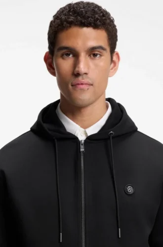 Cotton-blend zip-up hoodie with Double B monogram