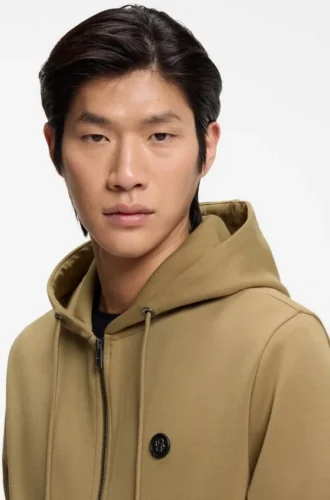 Cotton-blend zip-up hoodie with Double B monogram