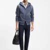 Cotton-blend zip-up hoodie with Double B monogram