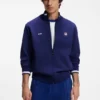 Cotton-blend zip-up sweatshirt with country-flag badge Cotton-blend zip-up sweatshirt with country-flag badge
