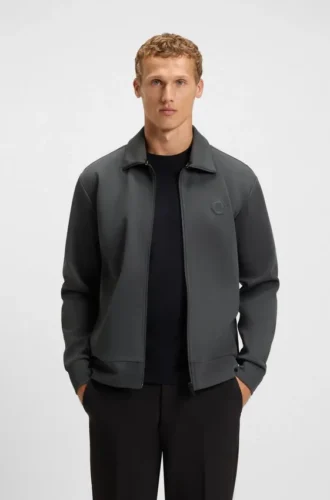 Cotton-blend zip-up sweatshirt with Double B monogram