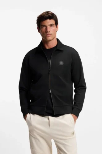 Cotton-blend zip-up sweatshirt with Double B monogram