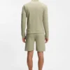 Cotton-blend zipper-neck sweatshirt with waffle structure