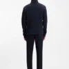 Cotton-blend zipper-neck sweatshirt with waffle structure