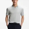 Cotton-jacquard polo shirt with Johnny collar